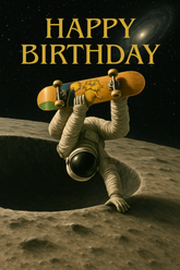 Happy Birthday Skating Astronaut